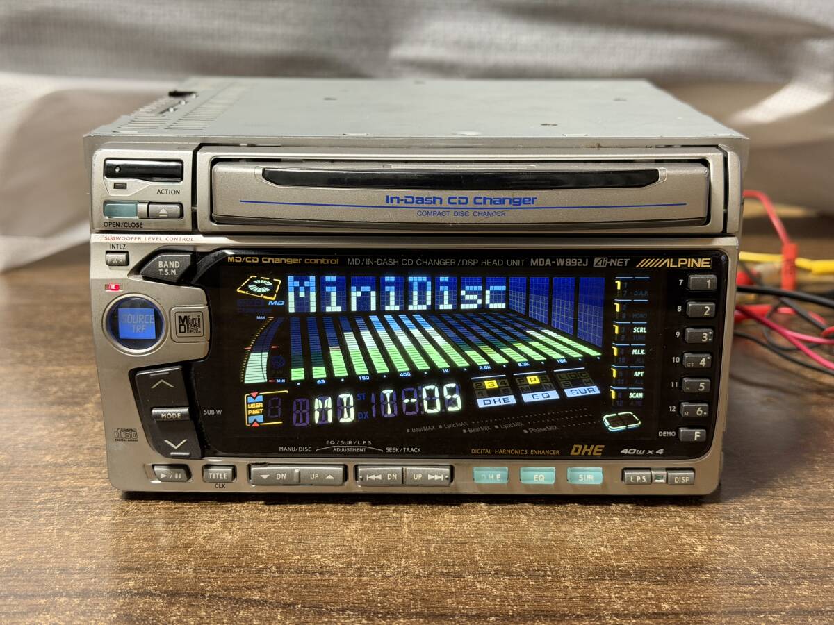 メンテ動作品□アルパイン製2DIN 3CD/MDデッキ MDA-W892J 動作確認済 1998年モデル_画像2