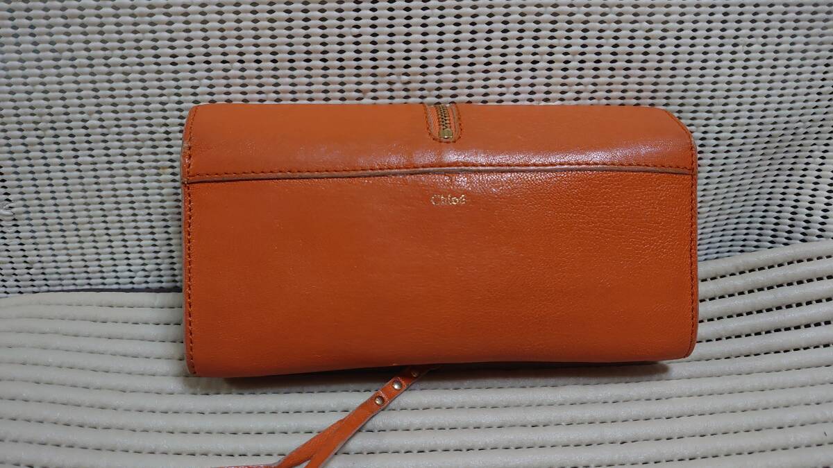 ブランドバッグ・財布等大処分：Chloe・クロエ本革長財布・外装美品、コインポケット難あり品_画像2