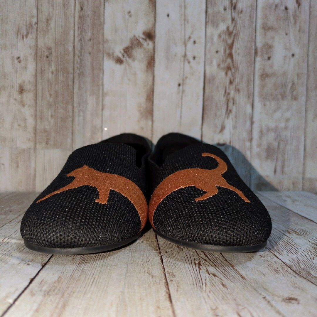 極美品【VIVAIA】Audrey☆ラウンドトゥ☆アニマル刺繍☆ローファー☆猫☆キャット☆フラット☆バレエシューズ☆パンプス☆黒☆EU35.5_画像3