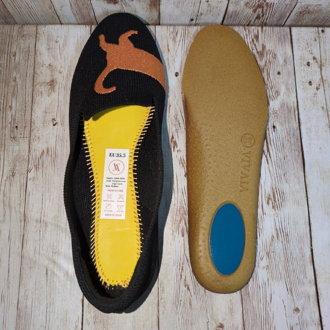 極美品【VIVAIA】Audrey☆ラウンドトゥ☆アニマル刺繍☆ローファー☆猫☆キャット☆フラット☆バレエシューズ☆パンプス☆黒☆EU35.5_画像10