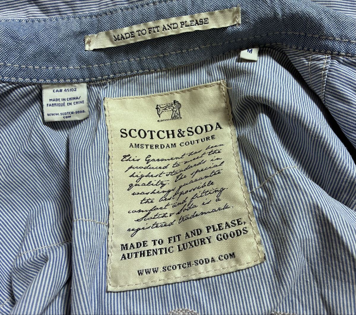 Scotch & Soda スコッチアンドソーダ 長袖ワークシャツ ストライプ　刺繍　エンブレム_画像6