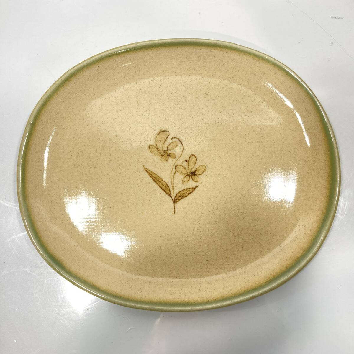 たち吉 黄瀬戸 小判皿５枚セット　[管理No.：S10811_F1_60]_画像4