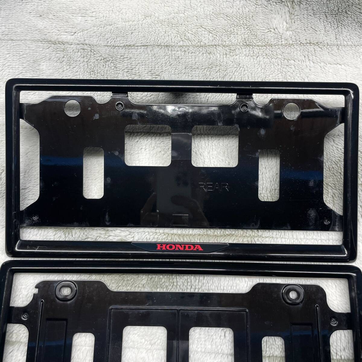 #5343-9 HONDA　ホンダ ブラック　 ナンバーフレーム ナンバープレート　2枚セット　PD1 FR-C / PD1 RR-C_画像2