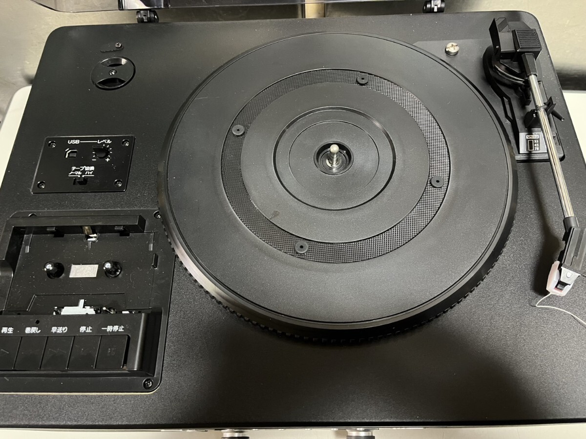  ○ TEAC LP-R550USB ターンテーブル/カセット付き CDレコーダー リモコン取説付属 動作確認済 カセット再生NG 中古品 ③_画像4