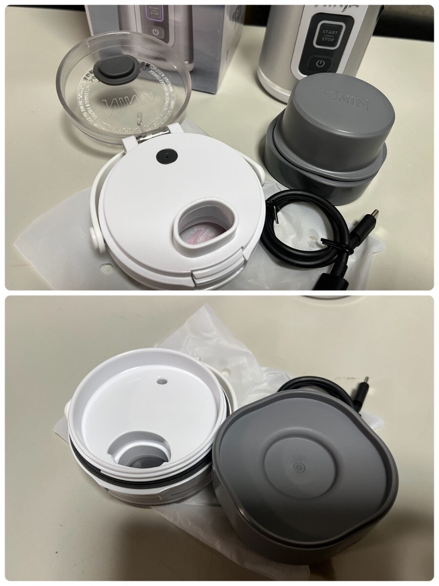 ○ NINJA BLAST コードレスミキサー BC151J WH 取説元箱付属 USB充電 530ml ジューサー ほぼ未使用品 ④_画像8