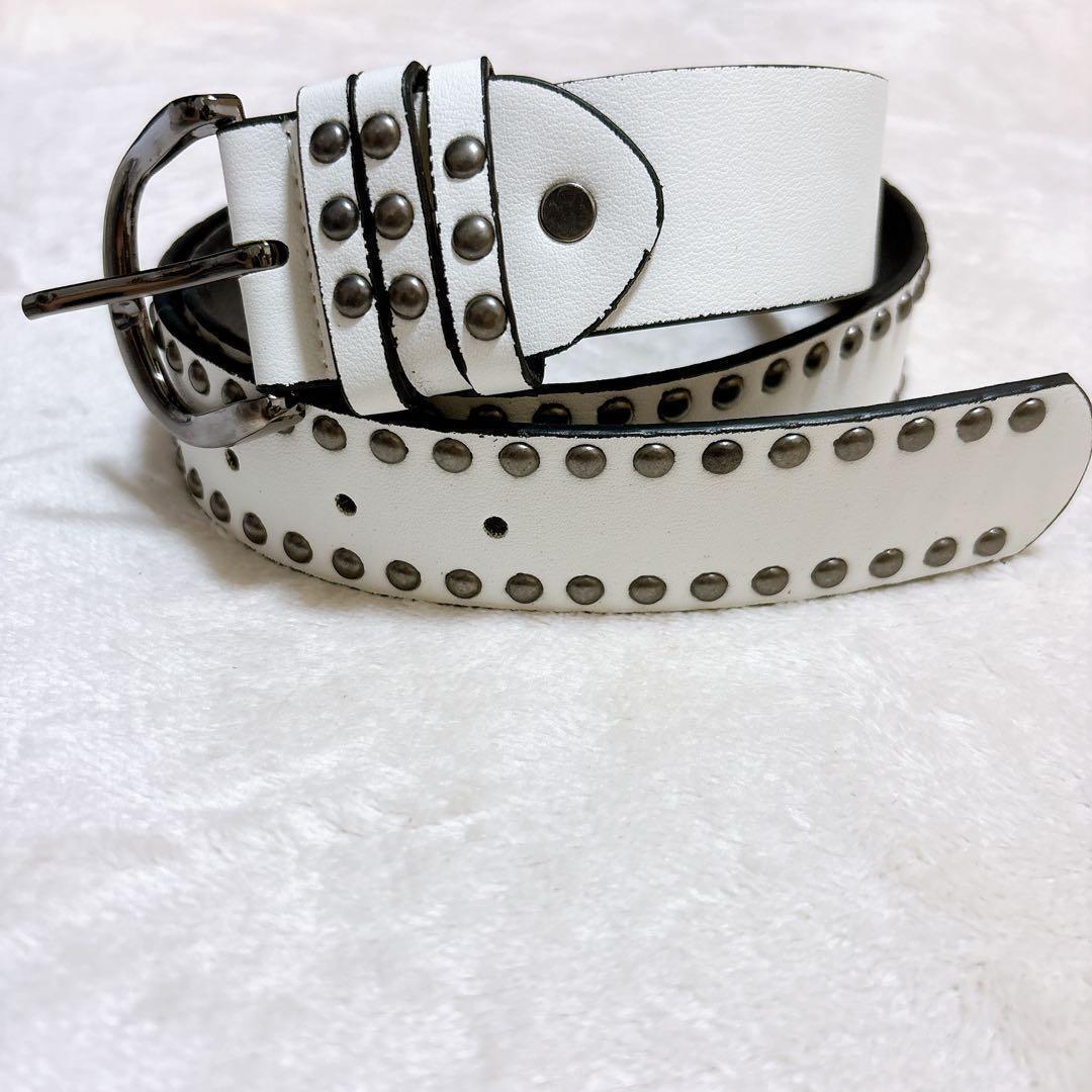 ホワイトスタッズベルト スケーター y2k sk8 ロック パンク ストリート_画像2