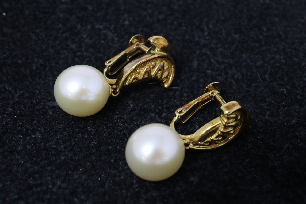 【行董】TASAKI 田崎真珠 パール イヤリング K18 刻印 金 ゴールド 7.8g アクセサリー レディース ※レターパックプラス※ TC532ABY38_画像1