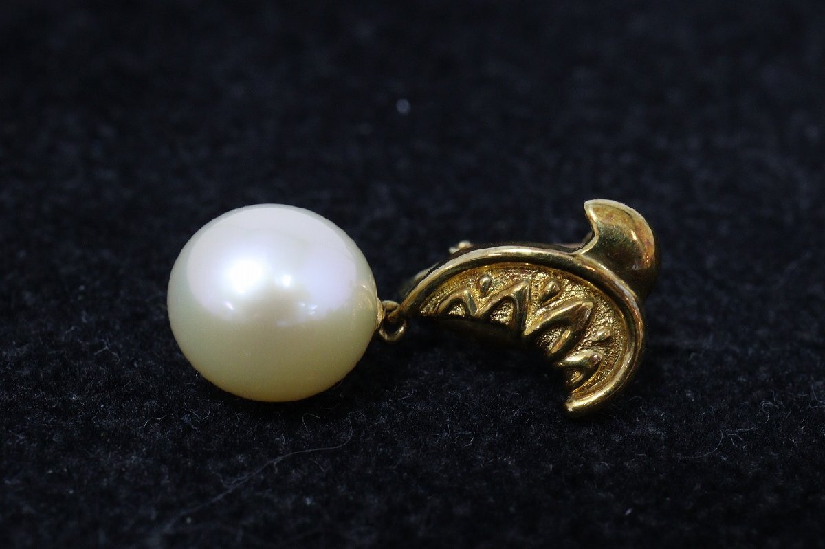 【行董】TASAKI 田崎真珠 パール イヤリング K18 刻印 金 ゴールド 7.8g アクセサリー レディース ※レターパックプラス※ TC532ABY38_画像2