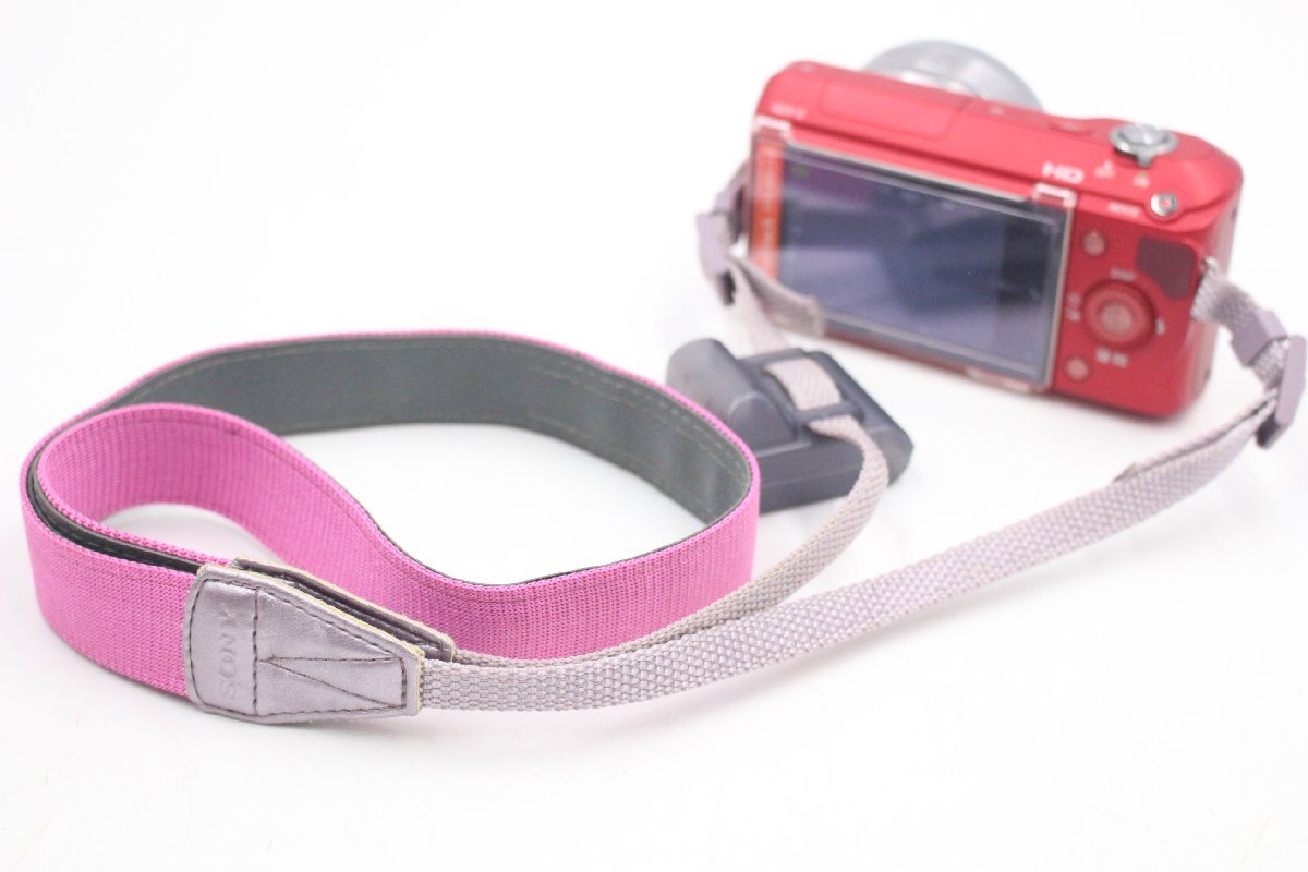 [to тихий ]* SONY Sony α NEX-3 красный корпус линзы аккумулятор зарядное устройство и т.п. принадлежности иметь на фото б/у текущее состояние распродажа электризация только проверка GE472GCG02