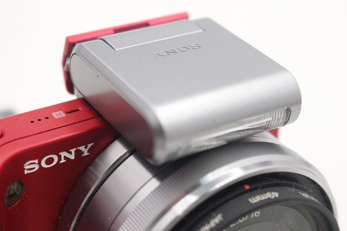 [to тихий ]* SONY Sony α NEX-3 красный корпус линзы аккумулятор зарядное устройство и т.п. принадлежности иметь на фото б/у текущее состояние распродажа электризация только проверка GE472GCG02