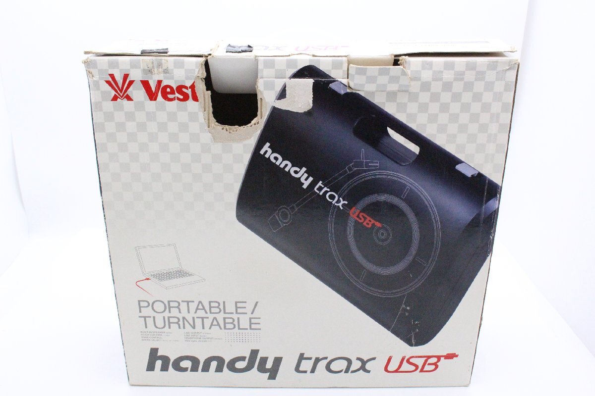 【ト石】 Vestax handy trax USB ベスタクス ハンディートラックス レコードプレイヤー 箱付き 通電確認済み TA382EWH55_画像9