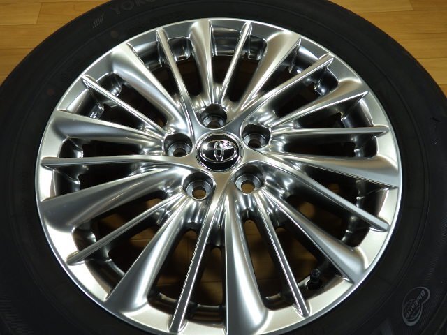 美品! バリ山! トヨタ 30系 アルファード ヴェルファイア 後期 純正 ホイール タイヤ 4本 17インチ 225/60R17 ヨコハマ ブルーアース 前期_画像4