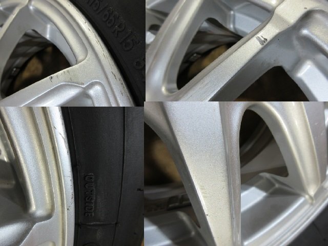 溝有り! アクア ヴィッツ ヤリス キューブ スイフト 他 アルミホイール タイヤ 4本 15インチ 175/65R15 トーヨー トランパスMP7 2022年製造_画像10