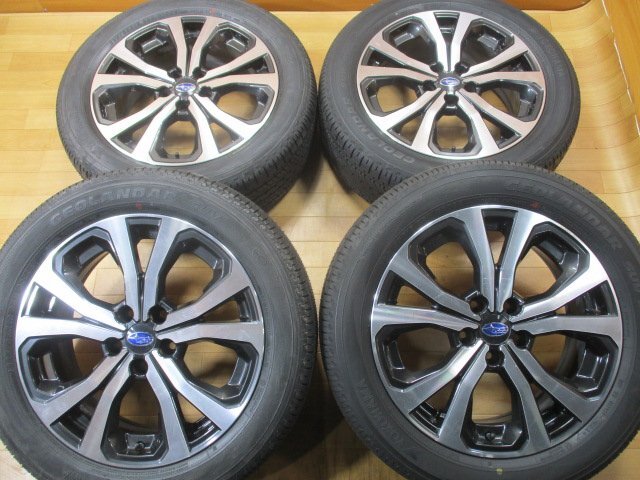 バリ山 イボ付き 2024年 タイヤ付き! スバル フォレスター SKE 後期 アーバンセレクション 純正 ホイール 4本 18インチ 225/55R18 ヨコハマ_画像1