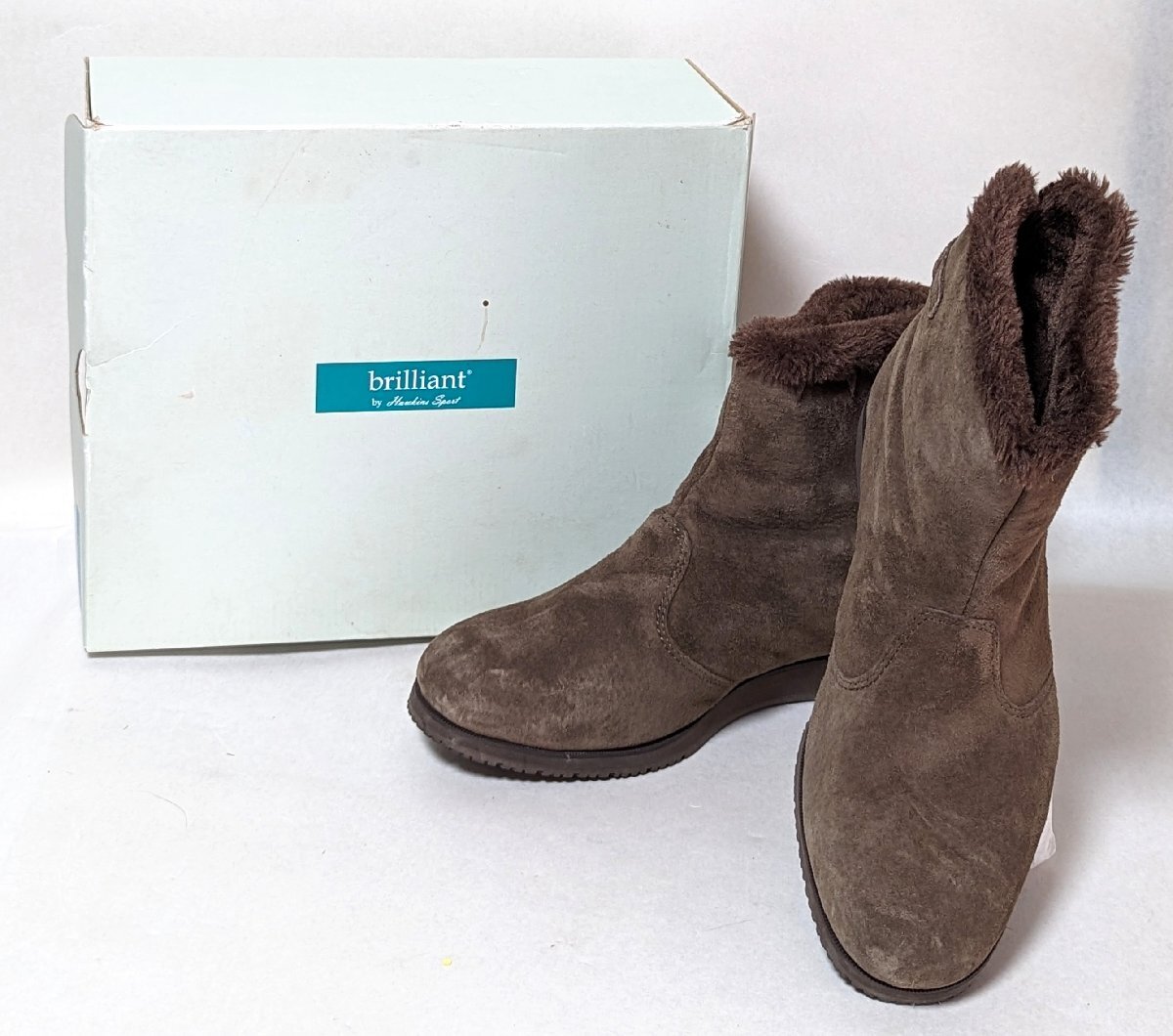 ★美品★ brilliant ショートブーツ XL 3E ブラウン 茶 防寒ブーツ ボア ブーツ レディース シューズ 婦人 靴 ファッション_画像2