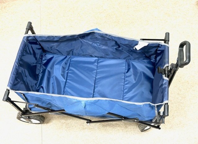 ピクニックトロリー キャリーワゴン カート アウトドア ネイビー 折り畳み カート 耐荷重80kg BBQ イベント 行事 アウトドア 荷物運搬_画像6