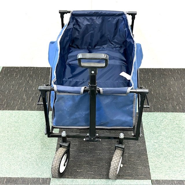 ピクニックトロリー キャリーワゴン カート アウトドア ネイビー 折り畳み カート 耐荷重80kg BBQ イベント 行事 アウトドア 荷物運搬_画像4