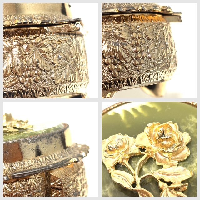 [ retro ]jue Reebok s бардачок музыкальная шкатулка имеется мелкие вещи кейс виноград рисунок FG-1859Anok Turn аксессуары inserting модный блестящий 