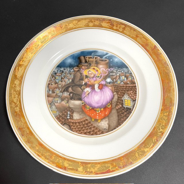 [ Vintage ] ROYAL CPENHAGEN Royal Copenhagen plate 3 листов человек рыба ..... .. дым . уборка человек ... .. san Andersen 