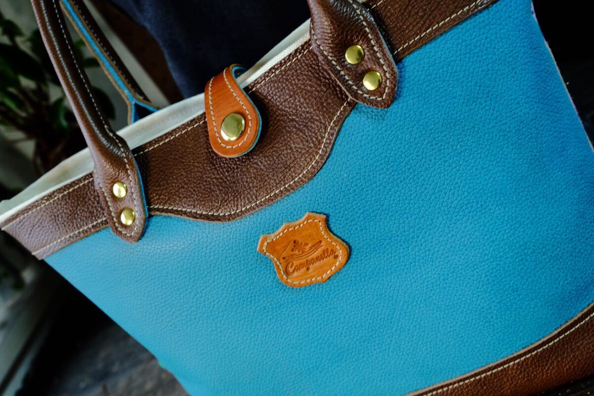 ◆AVOCA マルチシュリンク牛革トートバッグ　大容量ポケット　ハリスツイード好きに　日本製帆布ハンドメイドブラウンクリスマス秋冬_画像5