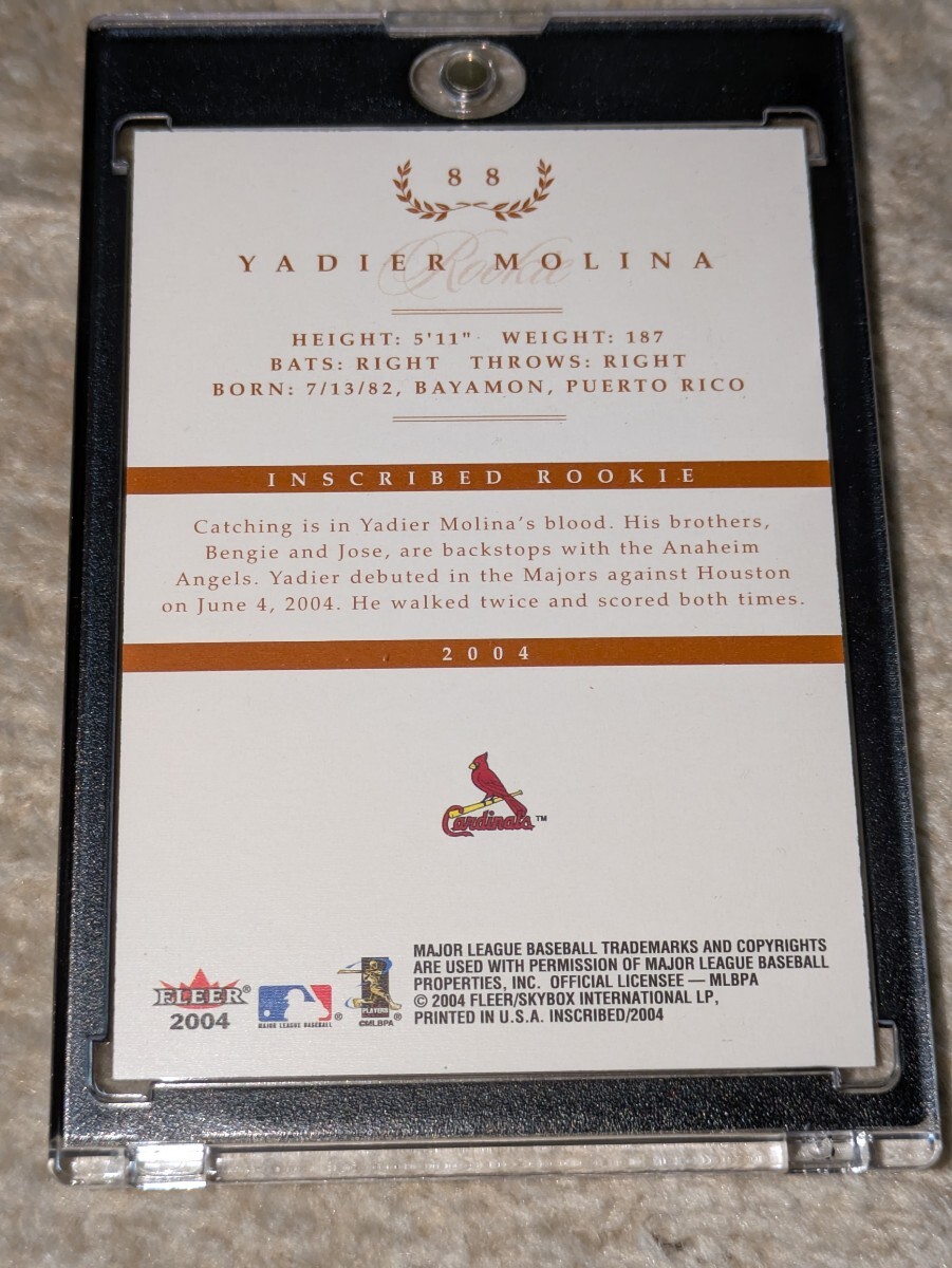 2004 Fleer Inscribed Yadier Molina Rookie Card STLカージナルス RC /750 ヤディアー・モリーナ_画像2