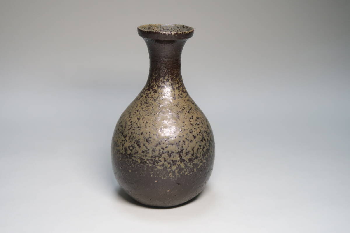  бамбук средний . следующий . часть бутылочка для сакэ { чёрный Bizen журавль шея бутылочка для сакэ }