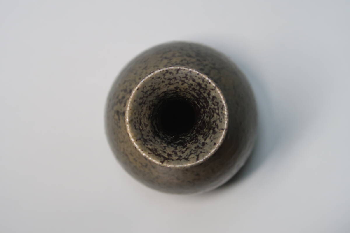  бамбук средний . следующий . часть бутылочка для сакэ { чёрный Bizen журавль шея бутылочка для сакэ }