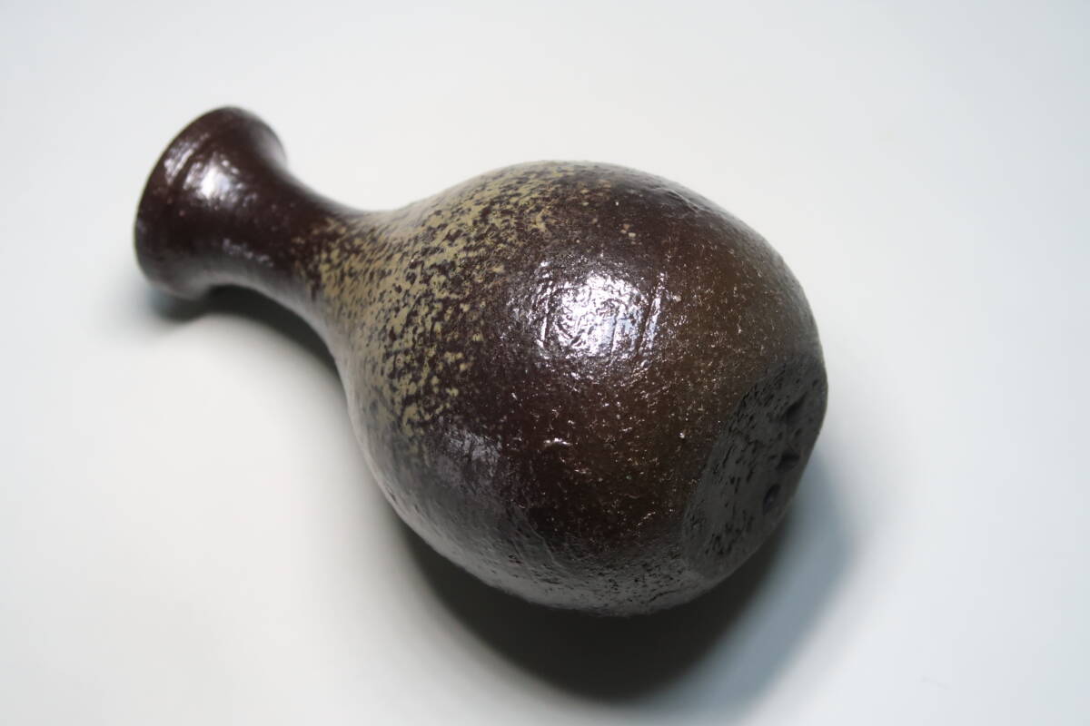  бамбук средний . следующий . часть бутылочка для сакэ { чёрный Bizen журавль шея бутылочка для сакэ }