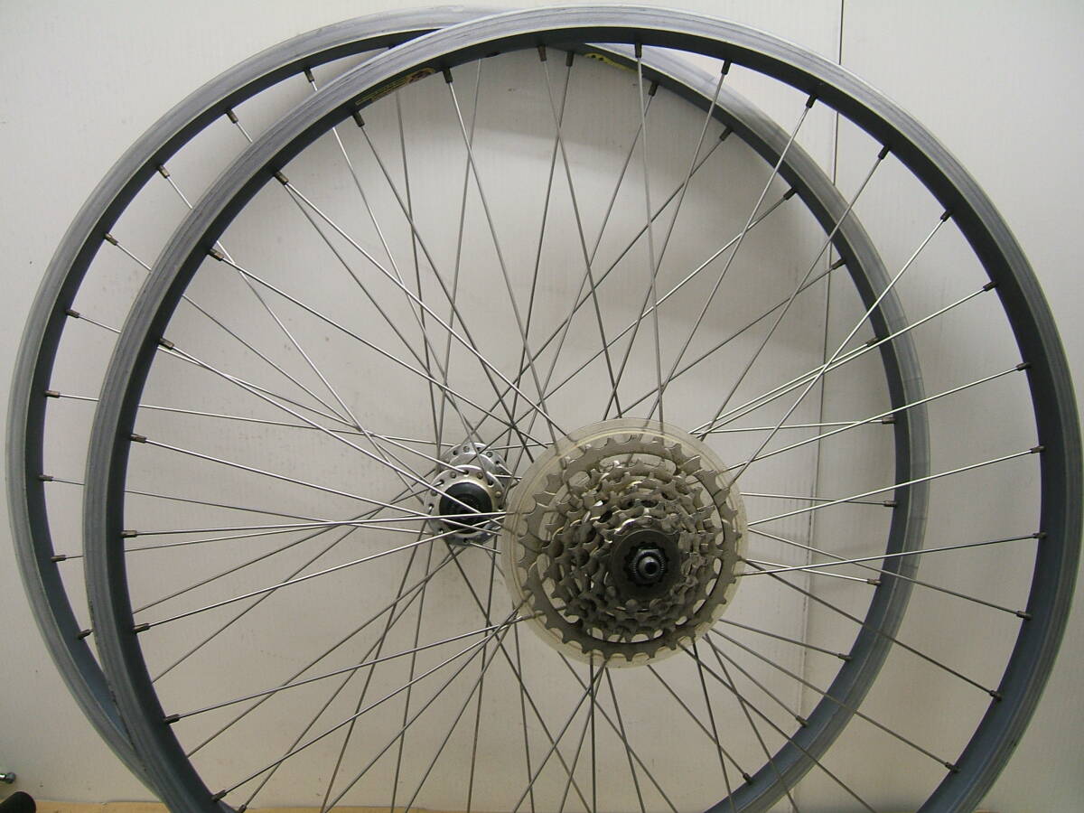 中古 ２６インチMTB車用前後ホイール ７速 26x1.50 SHIMANO MAVERICK　021_画像1