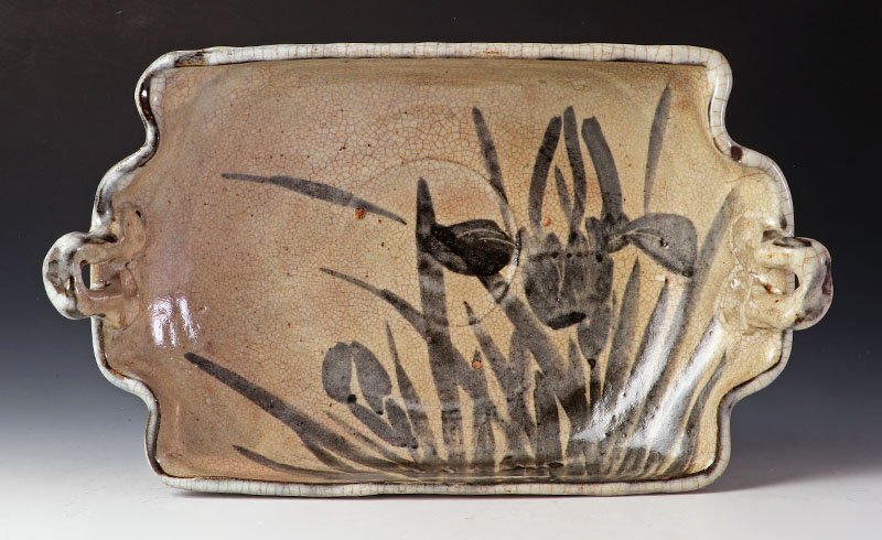 【古美味】初代清水六兵衛作 長角耳付鉢 茶道具 保証品 n9JR_画像4