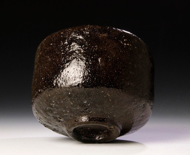 【古美味】初代村瀬治兵衛(治庵)造『立花大亀書付』黒茶碗 銘:玄々 二代村瀬治兵衛識 茶道具 保証品 2xOR_画像2