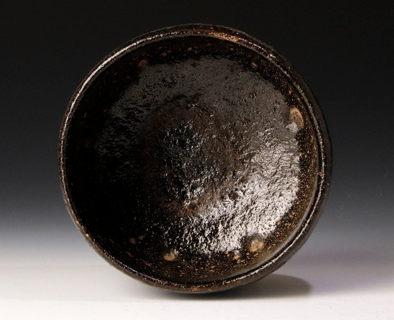 【古美味】初代村瀬治兵衛(治庵)造『立花大亀書付』黒茶碗 銘:玄々 二代村瀬治兵衛識 茶道具 保証品 2xOR_画像3