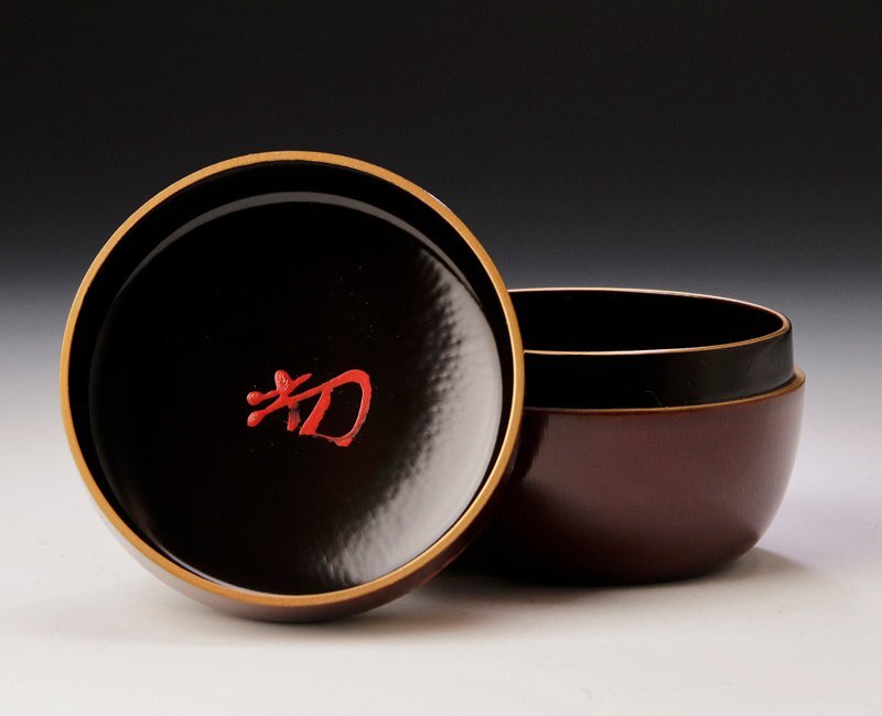 【古美味】十二代黒田正玄『淡々斎書付』菊桐蒔絵 竹平棗 茶道具 保証品 IsD9_画像2