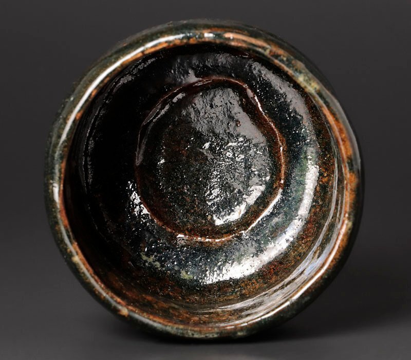 【古美味】大野鈍阿 楽胴〆茶碗 茶道具 保証品 Ux3J_画像4