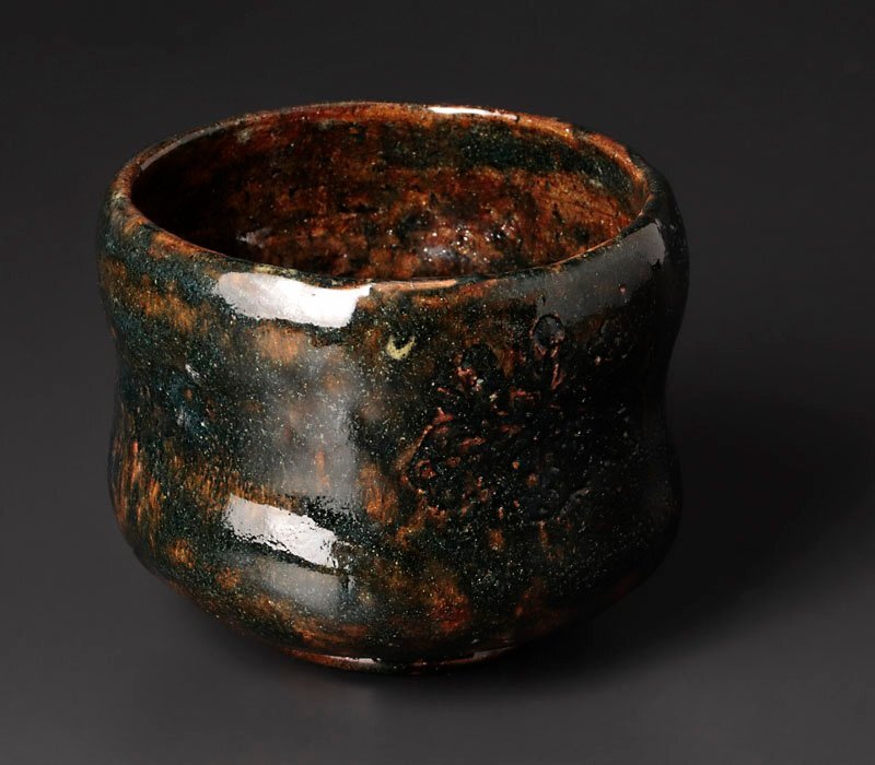 【古美味】大野鈍阿 楽胴〆茶碗 茶道具 保証品 Ux3J_画像7