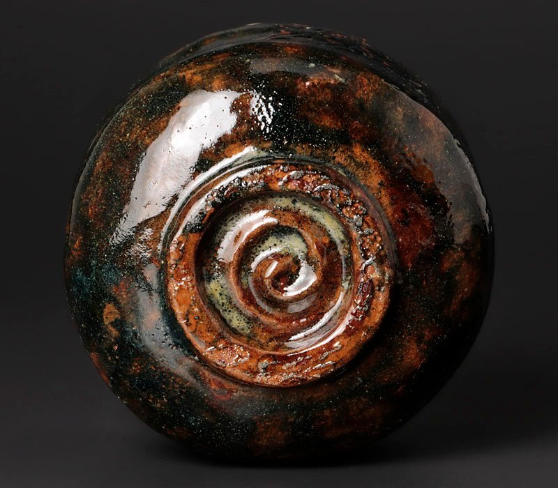 【古美味】大野鈍阿 楽胴〆茶碗 茶道具 保証品 Ux3J_画像5