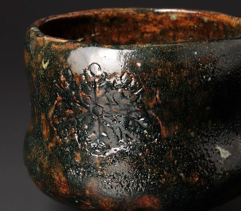 【古美味】大野鈍阿 楽胴〆茶碗 茶道具 保証品 Ux3J_画像6