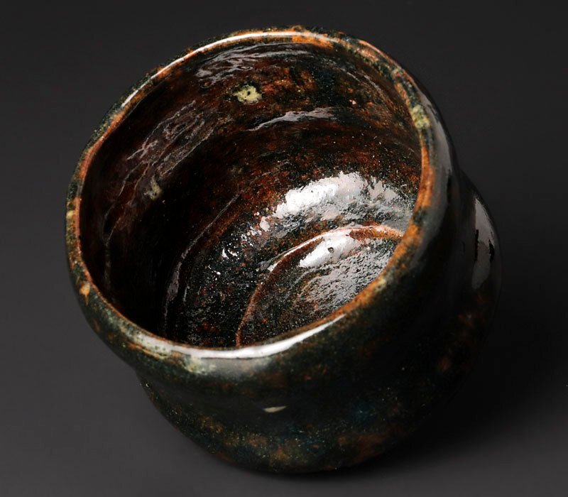 【古美味】大野鈍阿 楽胴〆茶碗 茶道具 保証品 Ux3J_画像2