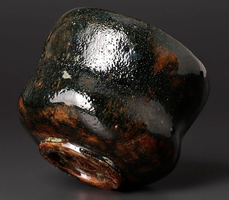 【古美味】大野鈍阿 楽胴〆茶碗 茶道具 保証品 Ux3J_画像3