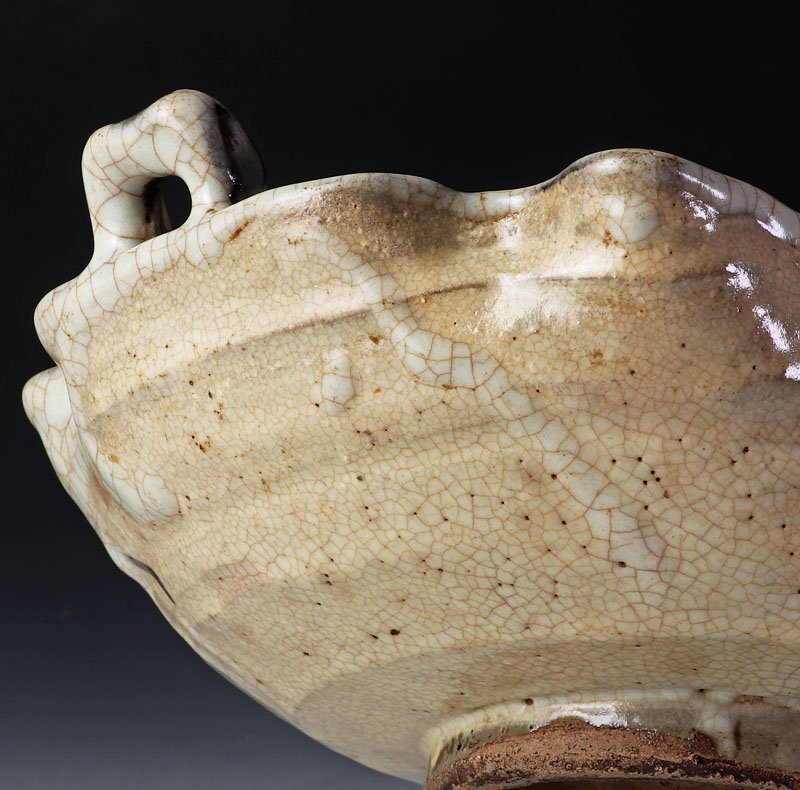 【古美味】初代清水六兵衛作 長角耳付鉢 茶道具 保証品 n9JR_画像8