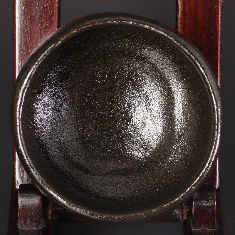 【古美味】八代吉向十三軒 黒茶碗 茶道具 保証品 Dm5V_画像5