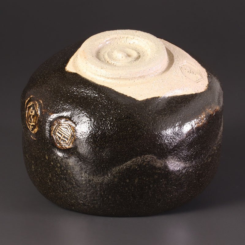 【古美味】八代吉向十三軒 黒茶碗 茶道具 保証品 Dm5V_画像4