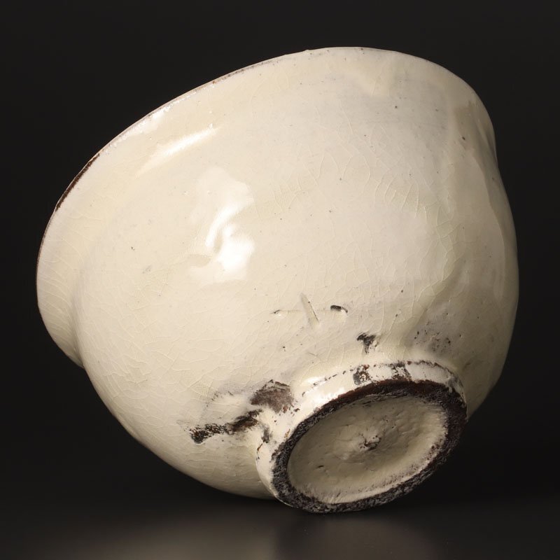 ★【古美味】十四代中里太郎右衛門 唐津粉引茶碗 茶道具 保証品 EfO9_画像3