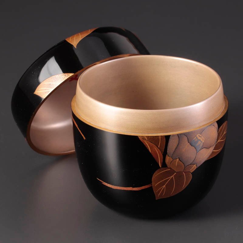 【古美味】廣江好則作『即中斎書付』輪島塗 椿大棗 茶道具 保証品 5oPX_画像4