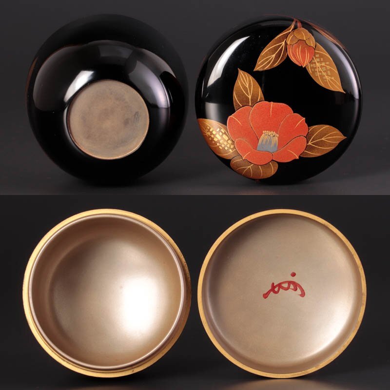 【古美味】廣江好則作『即中斎書付』輪島塗 椿大棗 茶道具 保証品 5oPX_画像5