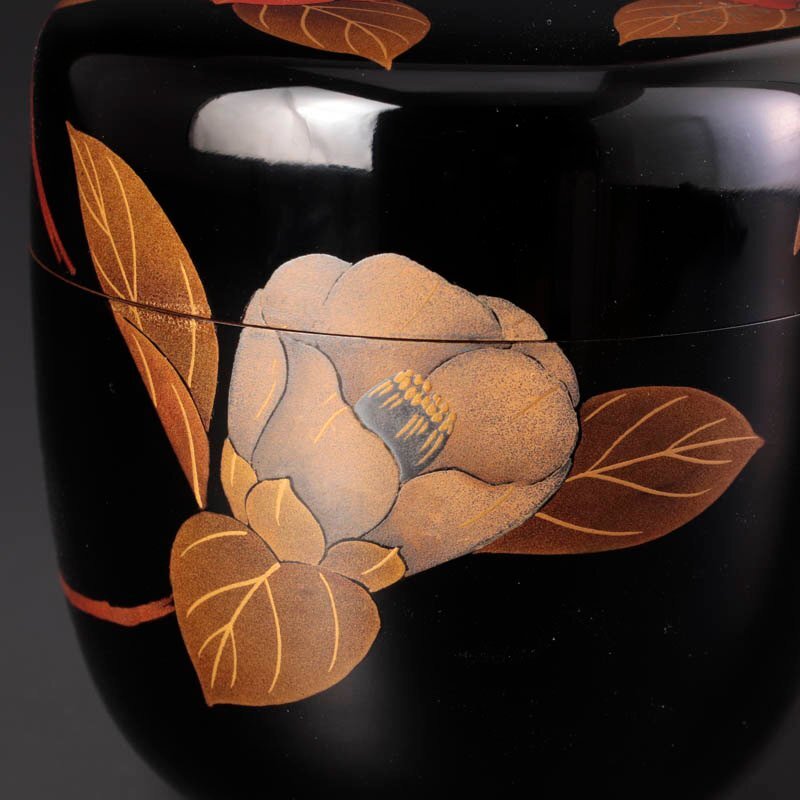 【古美味】廣江好則作『即中斎書付』輪島塗 椿大棗 茶道具 保証品 5oPX_画像6