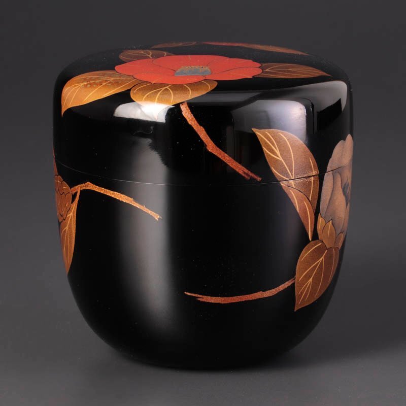 【古美味】廣江好則作『即中斎書付』輪島塗 椿大棗 茶道具 保証品 5oPX_画像2