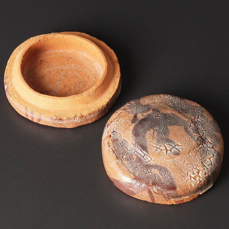 【古美味】中里重利 絵唐津 香合 茶道具 保証品 QM6e_画像3