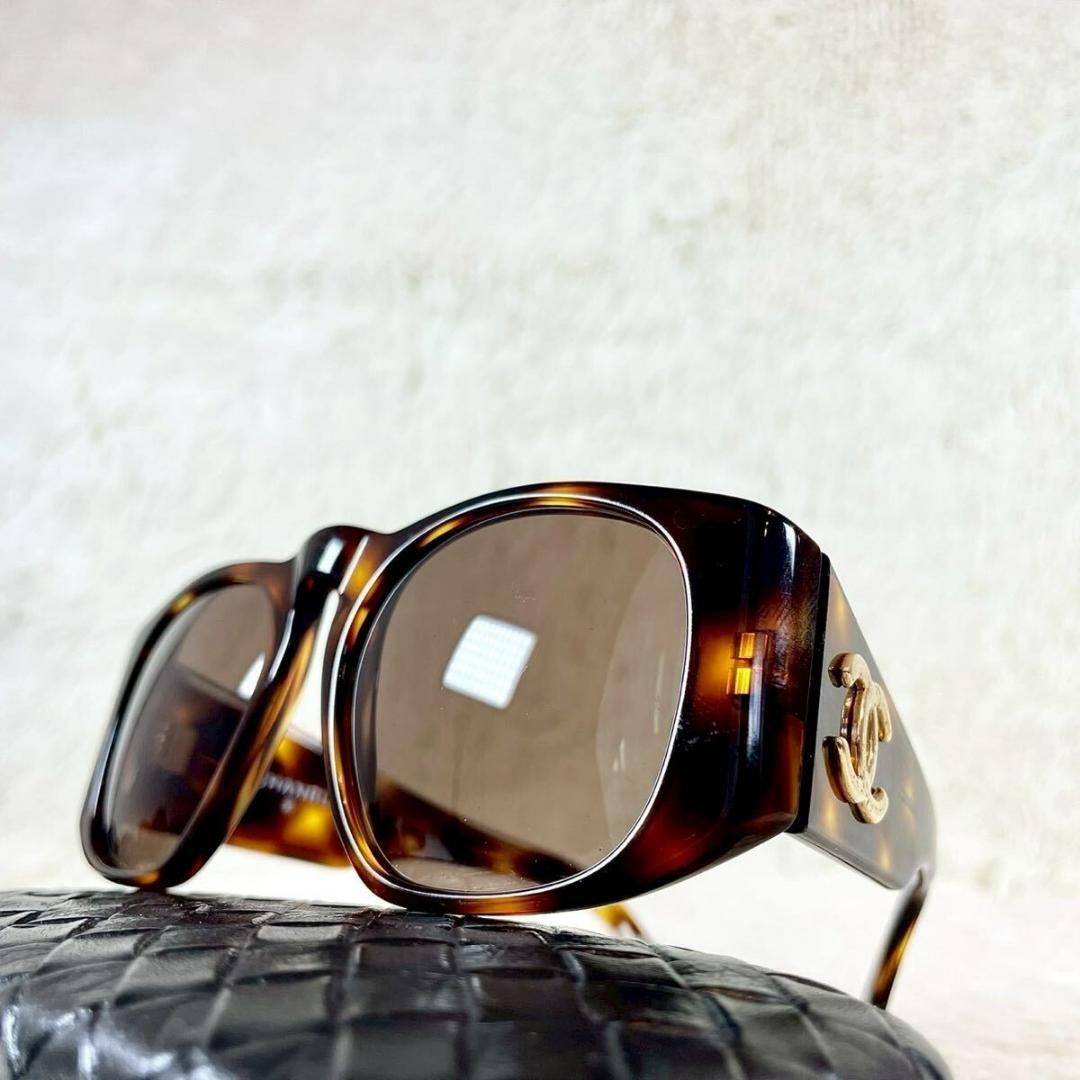  превосходный товар CHANEL Chanel солнцезащитные очки 01451 здесь Mark Brown линзы панцирь черепахи рисунок рама 