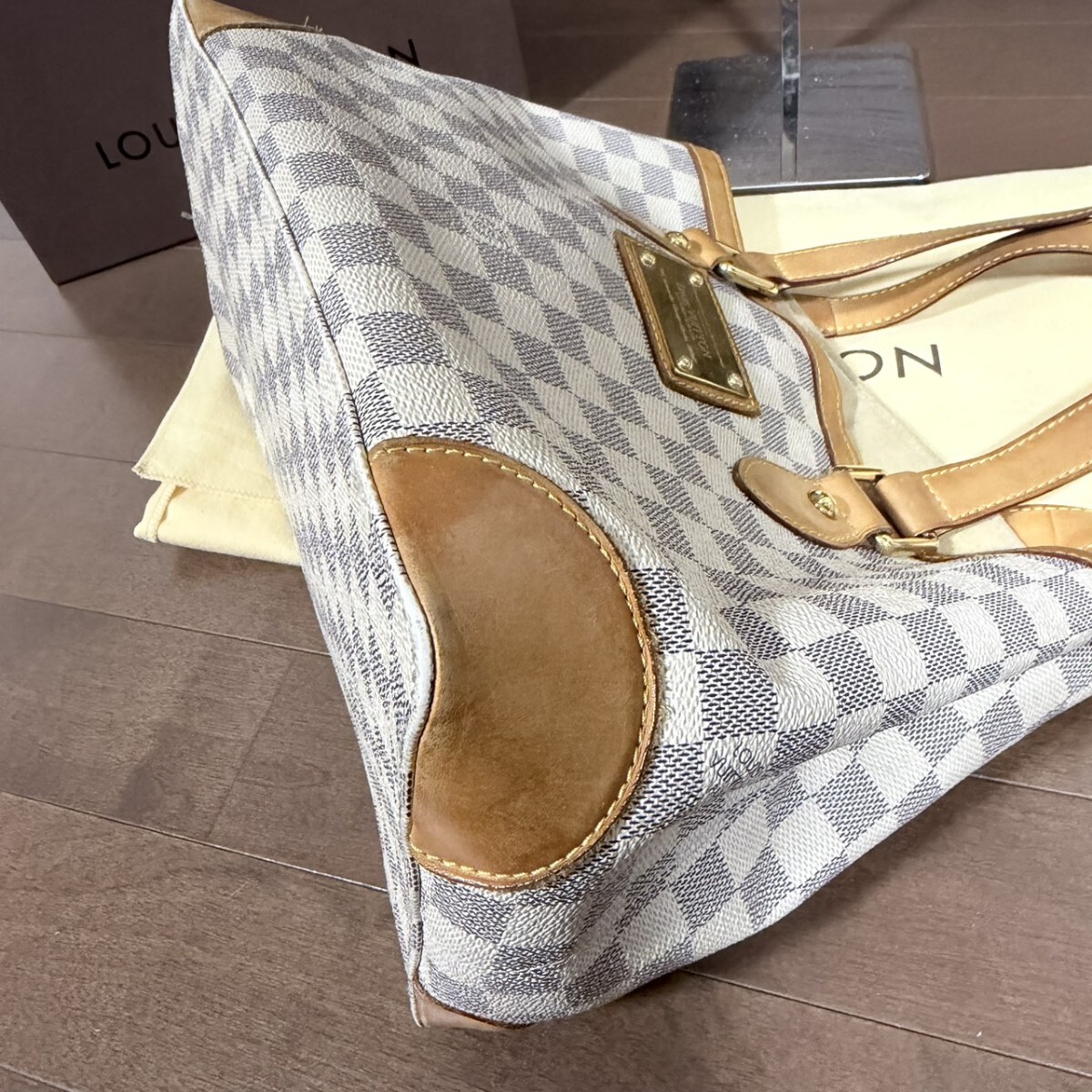 良品 LOUIS VUITTON ルイヴィトン トートバッグ ハンドバッグ ハムステッドアズール_画像3